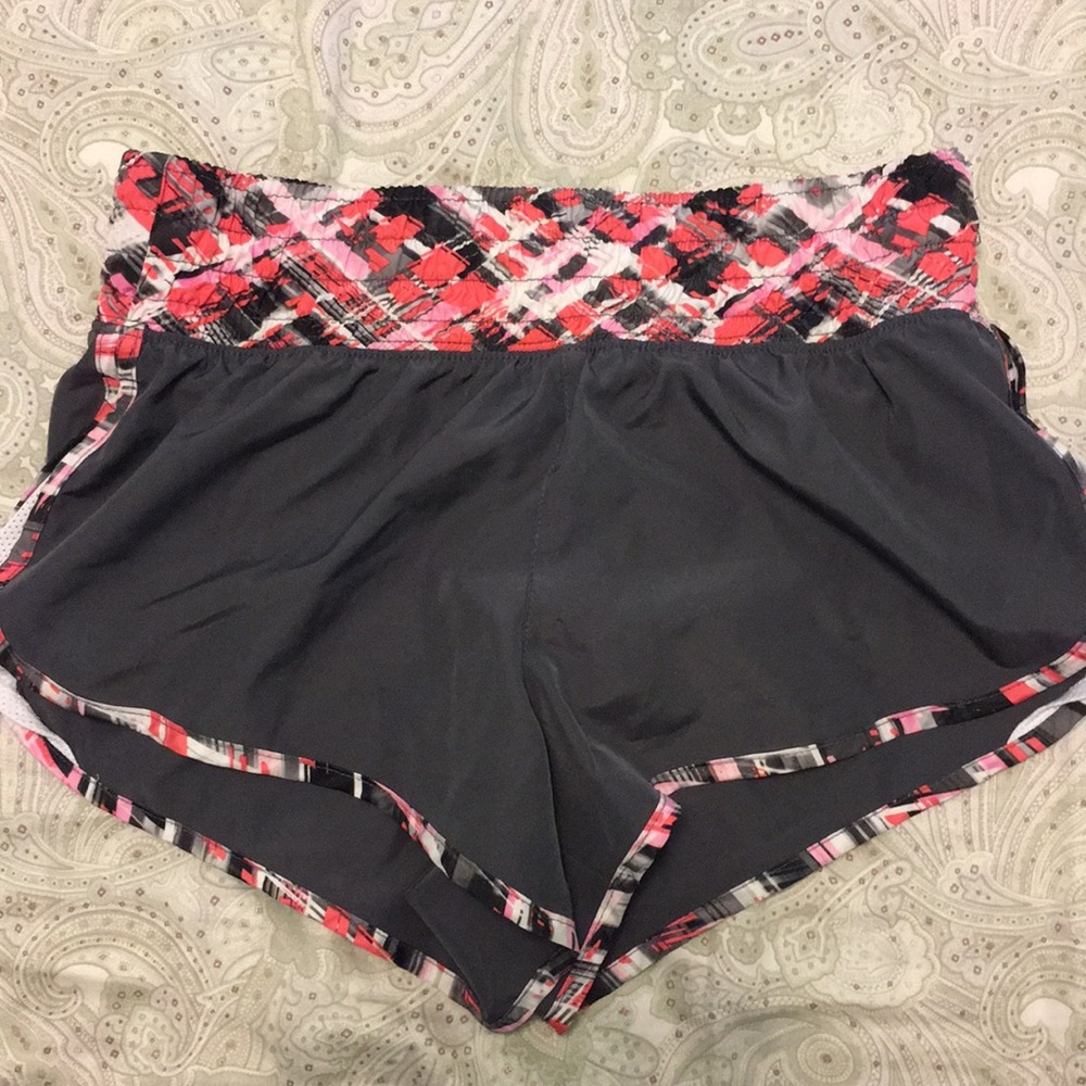 Pink and grey running shorts
